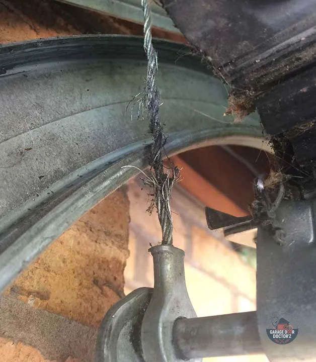 Severely Frayed Steel Lift Cable